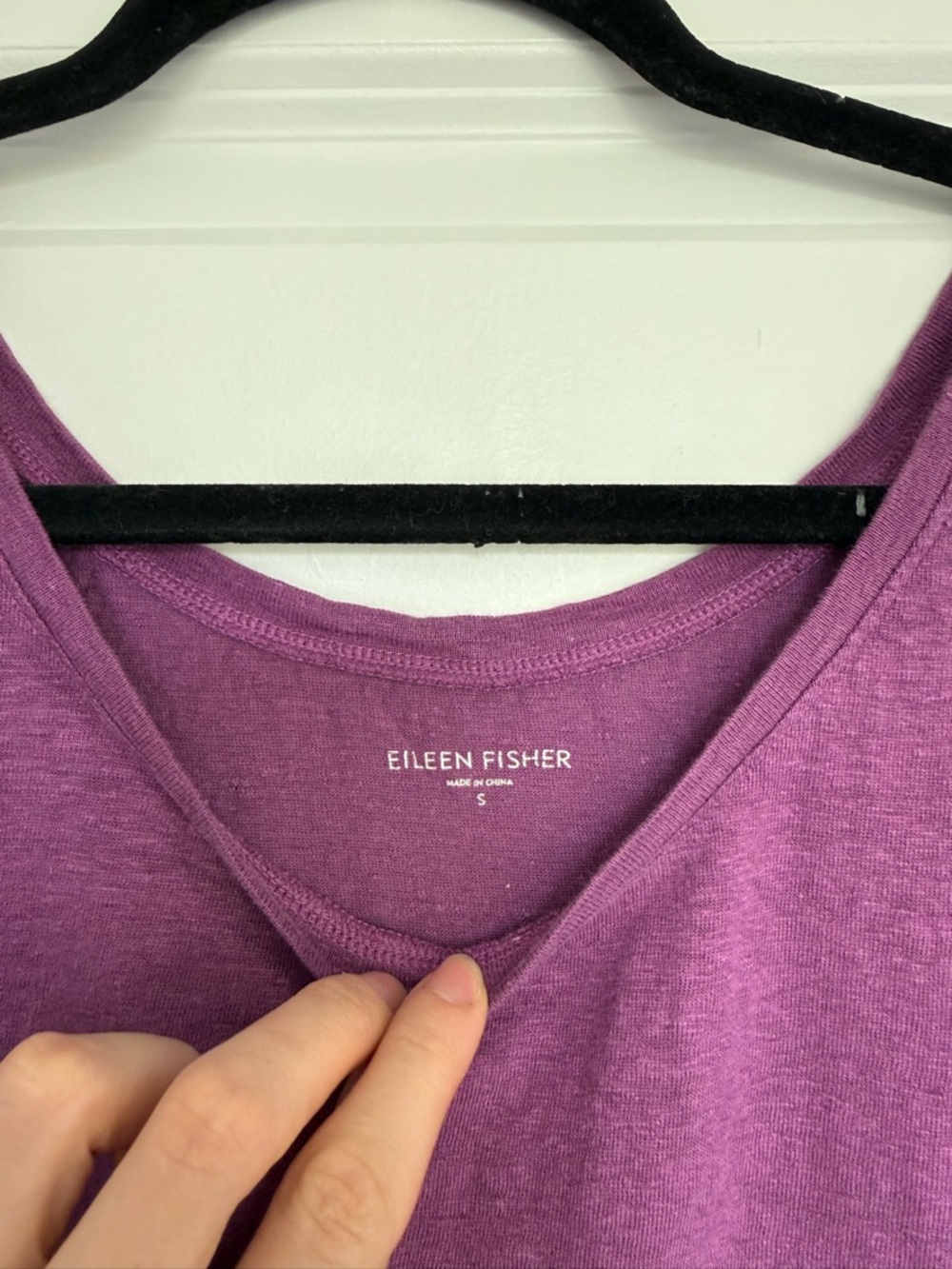 Eileen Fisher Organic 100% Linen Jersey Tank Top in Purple size Small - Picture 2 of 5